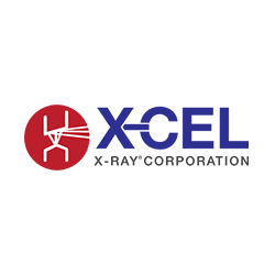 X-CEL X-ray Corporation logo in red and blue. Provider of X-ray components and systems.